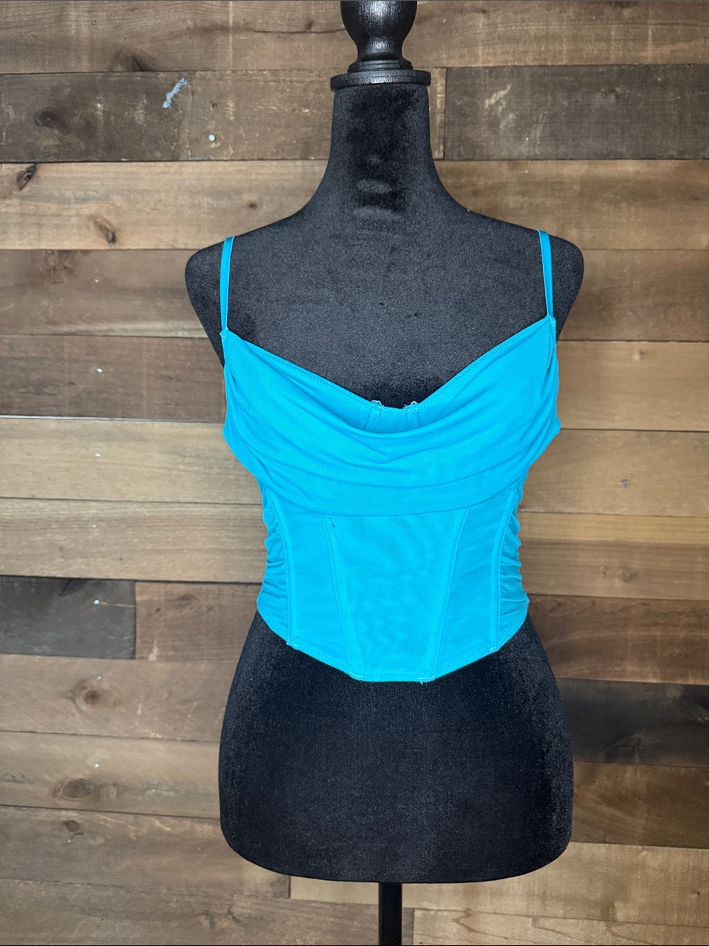 Glassons Turquoise Draped Corset Cami